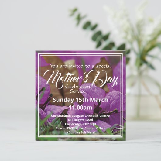 ハッピーマザーズデイチャーチサービスイベントフローラ 招待状 (スタンド正面)