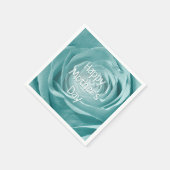 ハッピーマザーズデイティール（緑がかった色）バラ抽象芸術写真 スタンダードカクテルナプキン (角)