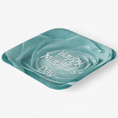 ハッピーマザーズデイティール（緑がかった色）バラ抽象芸術写真 ペーパープレート (傾斜あり)