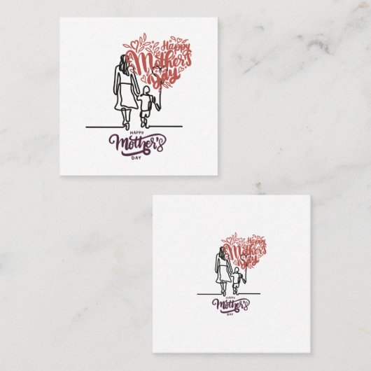 ハッピーマザーズデイデザインfor moms スクエア名刺 (正面/裏面)