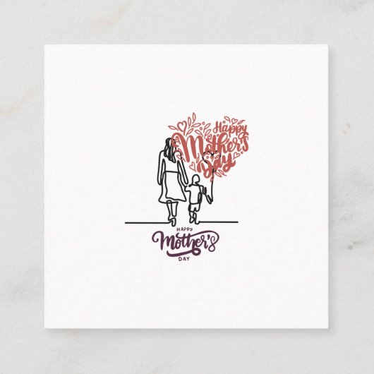 ハッピーマザーズデイデザインfor moms スクエア名刺 (裏面)