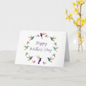 ハッピーマザーズデイハミングバード カード (黄色い花)