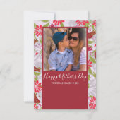 ハッピーマザーズデイハンドドロー花模様レッドカード カード (正面)