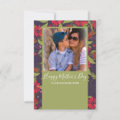 ハッピーマザーズデイハンドドロー花模様紫 カード (正面)