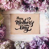 ハッピーマザーズデイハートクラフトゴムスタンプ ラバースタンプ