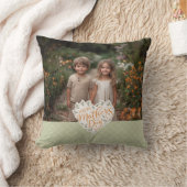 ハッピーマザーズデイハートタイポグラフィフォトセージ クッション (ブランケット)