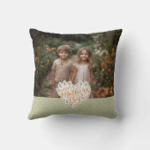 ハッピーマザーズデイハートタイポグラフィフォトセージ クッション (裏面)