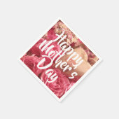 ハッピーマザーズデイハートバラ スタンダードカクテルナプキン (角)
