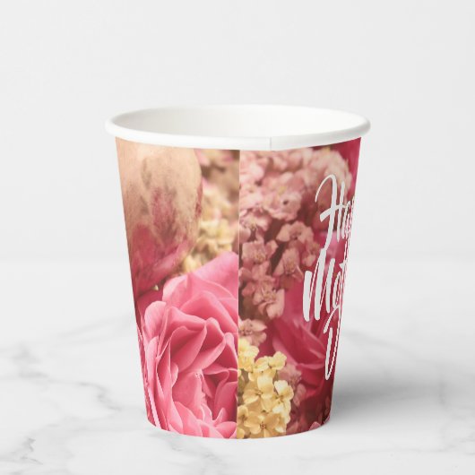 ハッピーマザーズデイハートバラ 紙コップ (右)