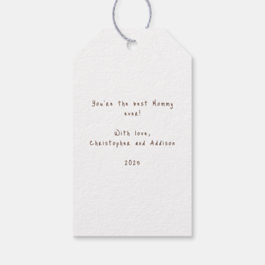 ハッピーマザーズデイハートフォトギフトラベル ギフトタグ (裏面)