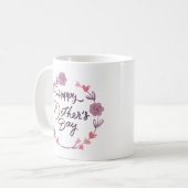 ハッピーマザーズデイハートフローラリースブーケ コーヒーマグカップ (正面左)