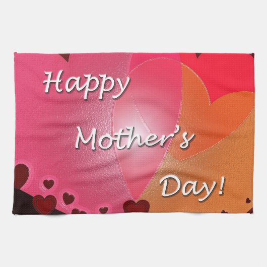 ハッピーマザーズデイハート キッチンタオル (横)