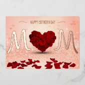 ハッピーマザーズデイバラハートブーケ 箔シーズンカード (正面)