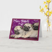 ハッピーマザーズデイパグパピーのグリーティングカード カード (黄色い花)