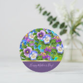 ハッピーマザーズデイパンジー紫の花水色 シーズンカード (スタンド正面)