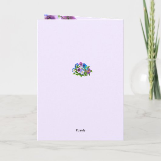 ハッピーマザーズデイパンジー紫の花水色 シーズンカード (裏面)