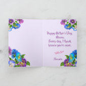 ハッピーマザーズデイパンジー紫の花水色 シーズンカード (内部)