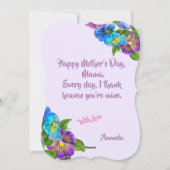 ハッピーマザーズデイパンジー紫の花水色 シーズンカード (裏面)