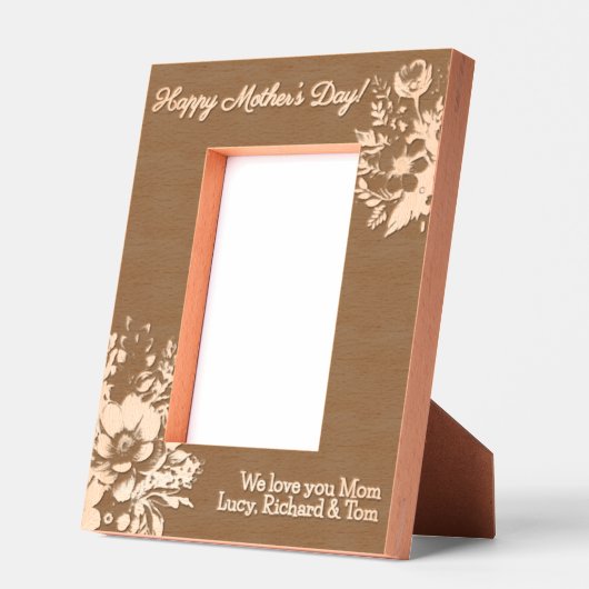 ハッピーマザーズデイパーソナライズされたボホフローラ レーザー彫刻フレーム (左)