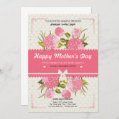 ハッピーマザーズデイパーティの招待状 招待状 (正面/裏面)