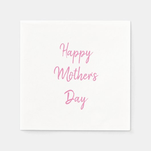 ハッピーマザーズデイパーティー2024ピンクシンプルモダン色 スタンダードカクテルナプキン (正面)