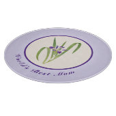 ハッピーマザーズデイパープルアイリス世界の最高の母母 カッティングボード (角)