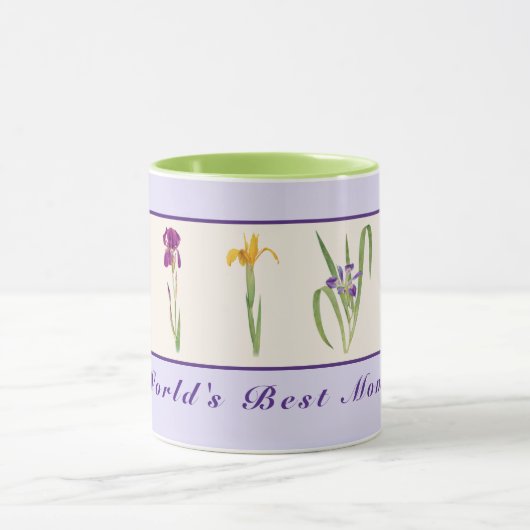 ハッピーマザーズデイパープルアイリス世界の最高の母母 マグカップ (中央)