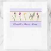 ハッピーマザーズデイパープルアイリス世界の最高の母母 長方形シール (バッグ)