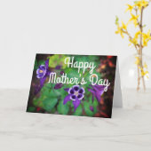 ハッピーマザーズデイパープルオダマキ（植物）花カード カード (黄色い花)
