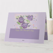 ハッピーマザーズデイパープルバラグリーティングカード カード (裏面)