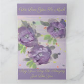 ハッピーマザーズデイパープルバラグリーティングカード カード (内部)