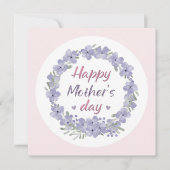 ハッピーマザーズデイパープルピンクフローラリース カード (正面)
