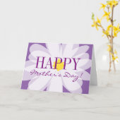 ハッピーマザーズデイパープルフローラグリーティングカード カード (黄色い花)