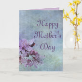 ハッピーマザーズデイパープルフローラ カード (黄色い花)