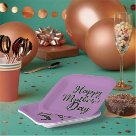 ハッピーマザーズデイパープル紙プレート ペーパープレート