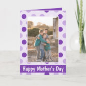 ハッピーマザーズデイパープル&ラベンダー水玉模様 カード (正面)