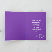 ハッピーマザーズデイパープル&ラベンダー水玉模様 カード (内部)