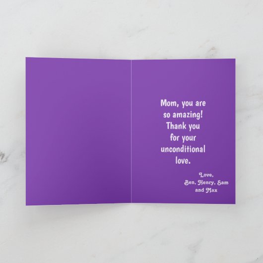 ハッピーマザーズデイパープル&ラベンダー水玉模様 カード (内部)