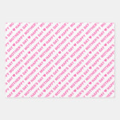 ハッピーマザーズデイピンクと白 ラッピングペーパーシート (正面2)