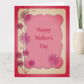 ハッピーマザーズデイピンクのトリム&ダンデリオンシーズビッグ カード (正面)