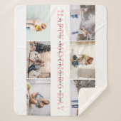 ハッピーマザーズデイピンクの写真コラージュ シェルパブランケット (正面)