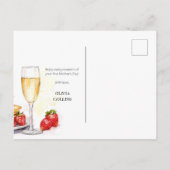 ハッピーマザーズデイピンクの水彩初めて母 シーズンポストカード (裏面)