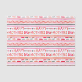 ハッピーマザーズデイピンクウォーターストライプカラー 薄葉紙