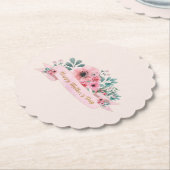 ハッピーマザーズデイピンクウォーター色フローラ ペーパーコースター (アングル)