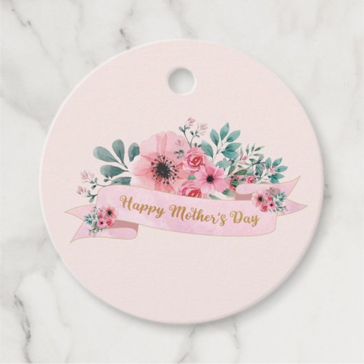 ハッピーマザーズデイピンクエレガントフローラブーケ フェイバータグ (正面)