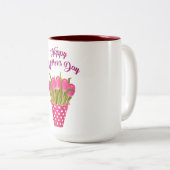 ハッピーマザーズデイピンクチューリップ ツートーンマグカップ (正面右)