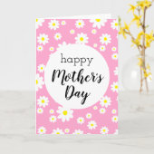 ハッピーマザーズデイピンクデイジー花柄カード カード (黄色い花)