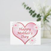 ハッピーマザーズデイピンクハートはがき ポストカード (スタンド正面)