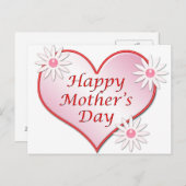 ハッピーマザーズデイピンクハートはがき ポストカード (正面/裏面)