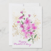 ハッピーマザーズデイピンクフラワーズ金ゴールド（ばちゃばちゃ）跳ねる シーズンカード (正面)